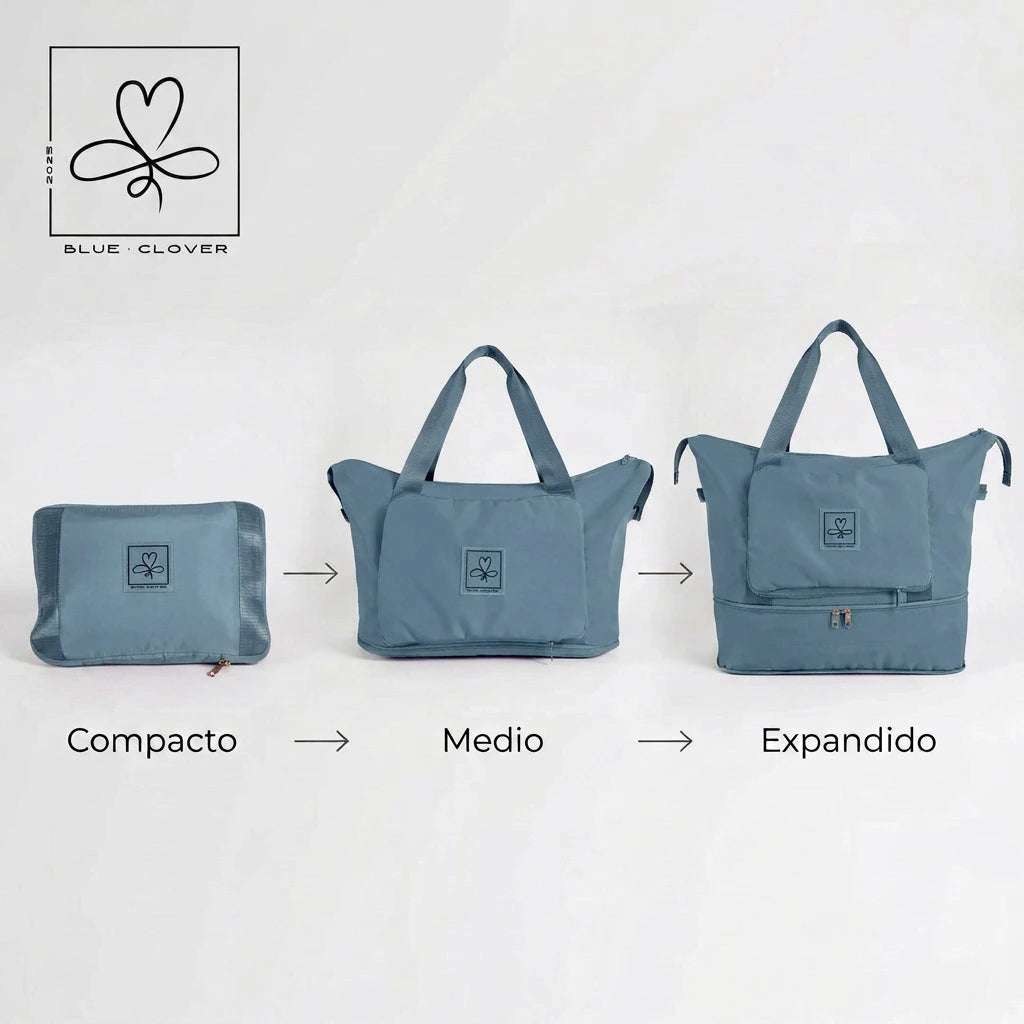 Bolso-BlueClover-Viaje-Azul-Plegado